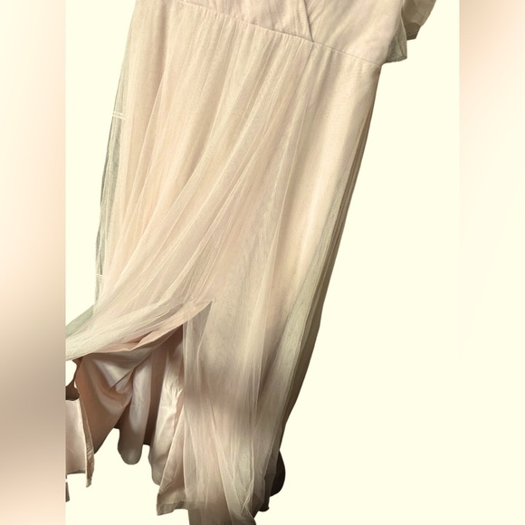 Jenny Yoo Collection Elegant Cream Off-Shoulder Dress size 10 - Picture 5 of 10